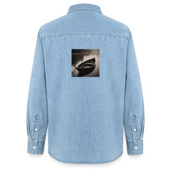 Bateau - Chemise en denim femme bio Stanley/Stella - bleu clair délavé - Dos - AI Model Female 172 light (172cm)