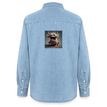 Créature joyeuse - Chemise en denim femme bio Stanley/Stella - bleu clair délavé - Dos - AI Model Female 172 light (172cm)
