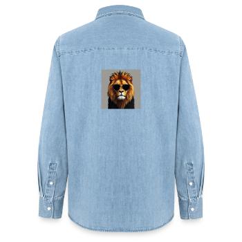 Lion stylé - Chemise en denim femme bio Stanley/Stella - bleu clair délavé - Dos - AI Model Female 172 light (172cm)