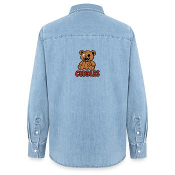 Cuddle Bear - Women’s Organic Denim Shirt by Stanley/Stella - light wash - Back - AI Model Female 172 light (172cm)