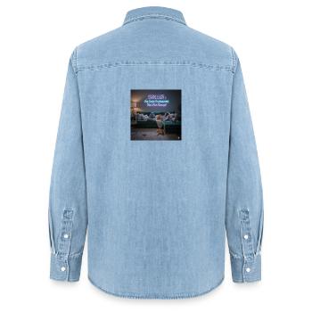Chiller Canapé Neon: Productivité Relax - Chemise en denim femme bio Stanley/Stella - bleu clair délavé - Dos - AI Model Female 172 light (172cm)