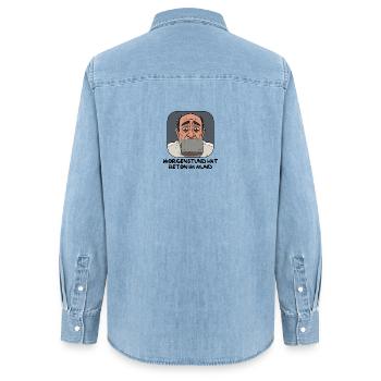 Dessin animé Screen Focus - Chemise en denim femme bio Stanley/Stella - bleu clair délavé - Dos - AI Model Female 172 light (172cm)