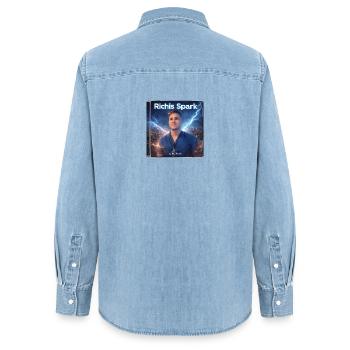 CHER Richie Fan made - Chemise en denim femme bio Stanley/Stella - bleu clair délavé - Dos - AI Model Female 172 light (172cm)