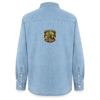 Grow Your Own Way BigRanch - Women’s Organic Denim Shirt by Stanley/Stella - light wash - Back - AI Model Female 172 light (172cm)
