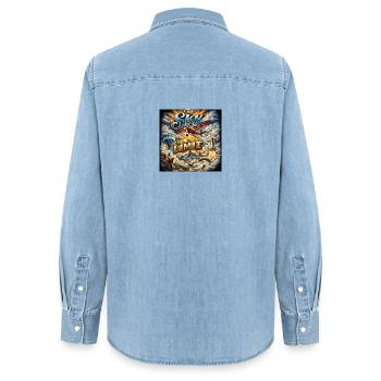 Il n’y a pas de limite - Chemise en denim femme bio Stanley/Stella - bleu clair délavé - Dos - AI Model Female 172 light (172cm)