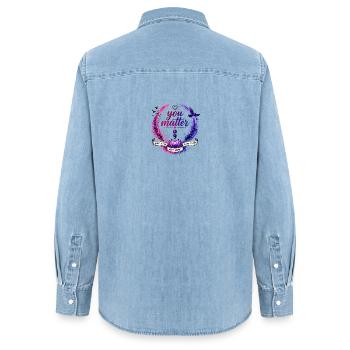 Vous comptez : Continuez Cercle - Chemise en denim femme bio Stanley/Stella - bleu clair délavé - Dos - AI Model Female 172 light (172cm)