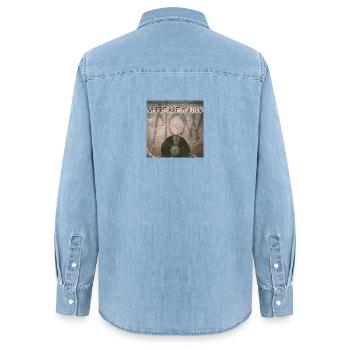 Wo bist du jetzt von Mark Noone - Frauen Jeanshemd Organic von Stanley/Stella - verwaschenes Hellblau - Hinten - AI Model Female 172 light (172cm)