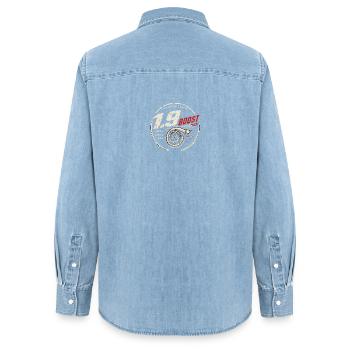 Turbo Diesel 1.9 Boost - Frauen Jeanshemd Organic von Stanley/Stella - verwaschenes Hellblau - Hinten - AI Model Female 172 light (172cm)