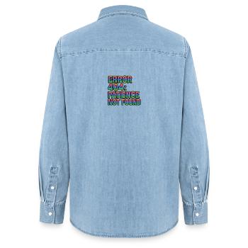 Error Meldung 404 Patience not found lustig - Frauen Jeanshemd Organic von Stanley/Stella - verwaschenes Hellblau - Hinten - AI Model Female 172 light (172cm)
