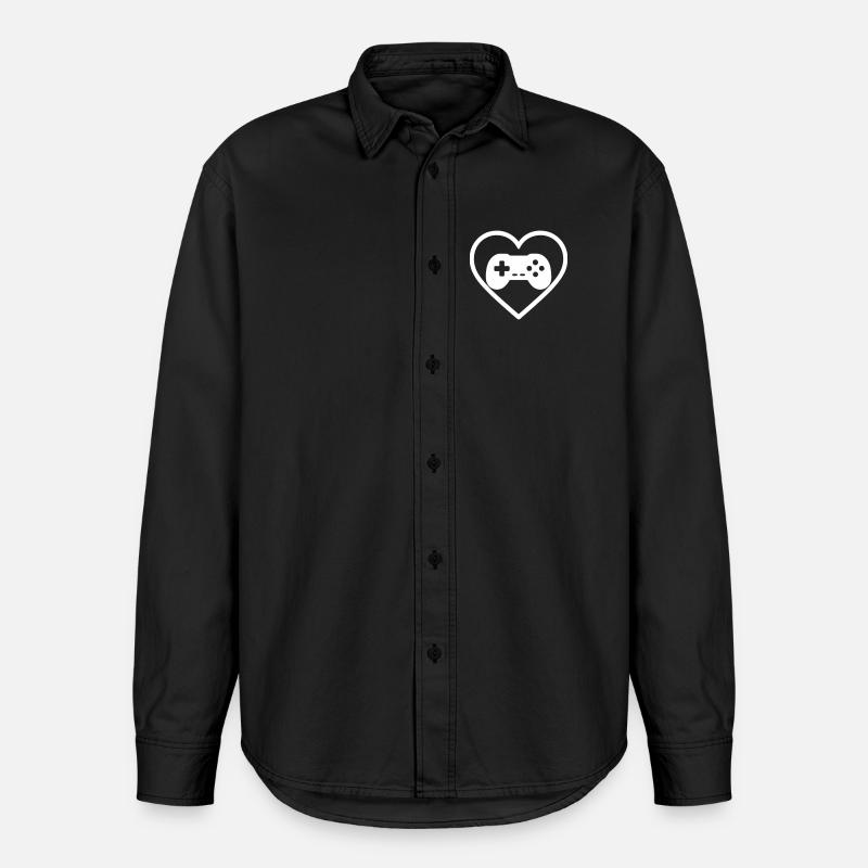 Cuore Retrogaming – Controller Vintage - Camicia unisex vestibilità rilassata bio di Stanley/Stella - washed black