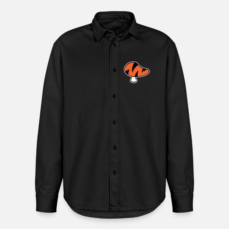 Logo champignon tigre STICK Variante - Chemise unisexe coupe décontractée bio Stanley/Stella - noir délavé