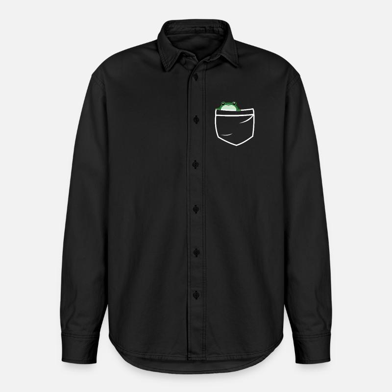 Frog pockets - Relaxed Fit Unisex Organic Hemd von Stanley/Stella - washed Black