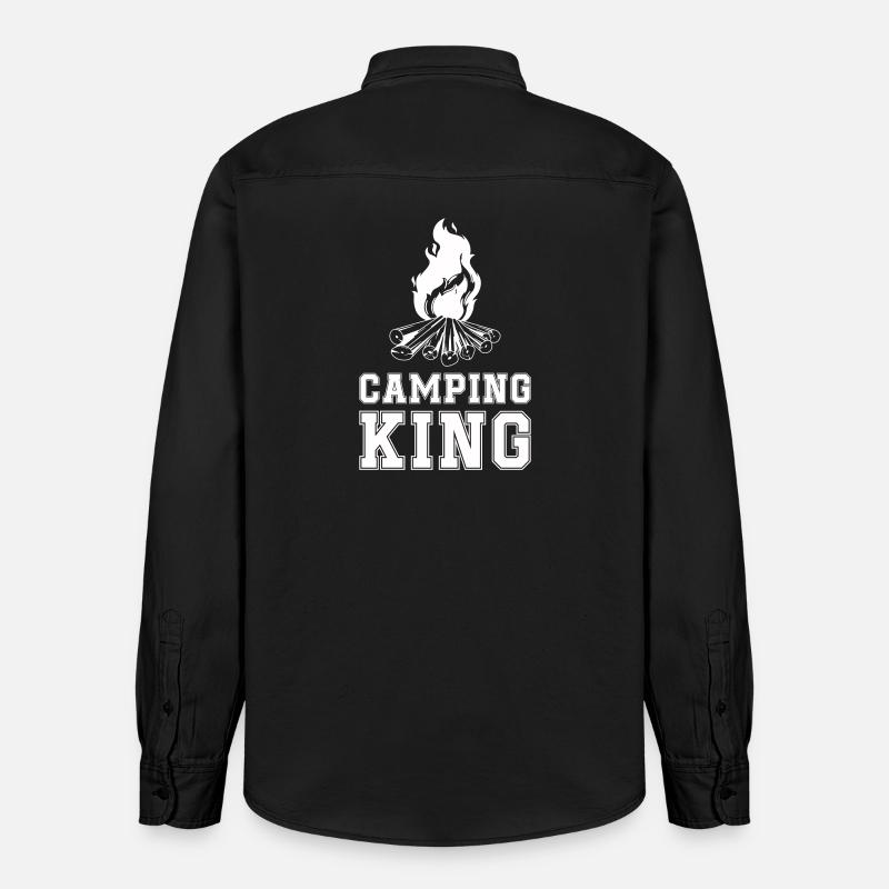Camping King Feu de camp - Chemise unisexe coupe décontractée bio Stanley/Stella - noir délavé