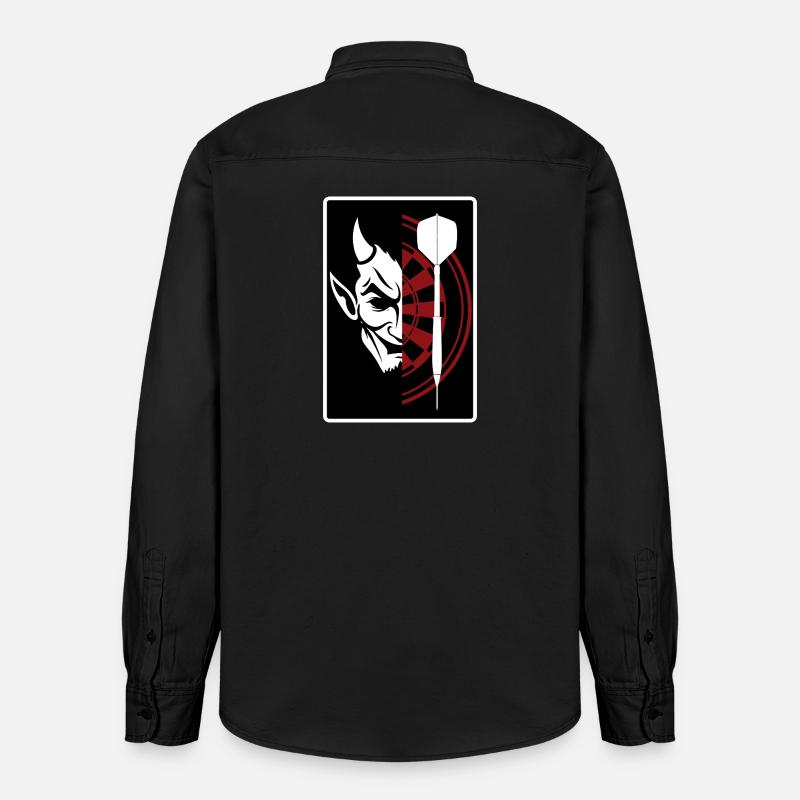 Darts, Bullseye, Dartboard and devil. - Relaxed Fit Unisex Organic Hemd von Stanley/Stella - washed Black