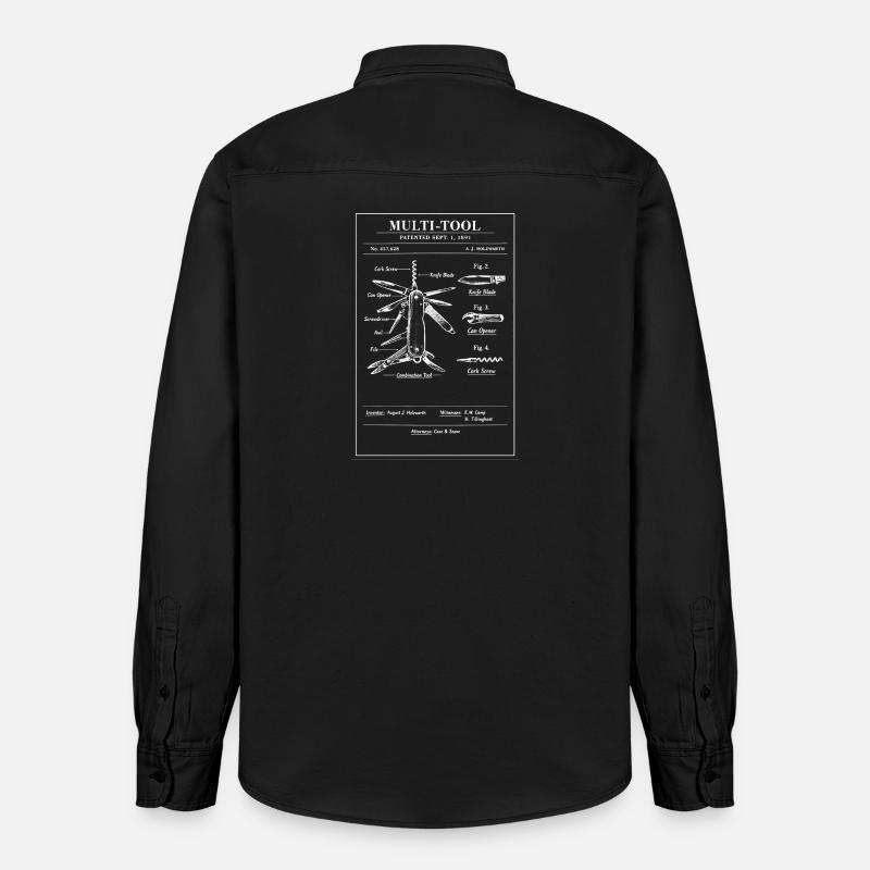 Art breveté de plan multi-outil - Chemise unisexe coupe décontractée bio Stanley/Stella - noir délavé