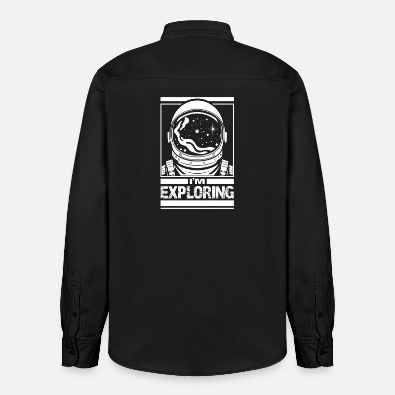 I'm Exploring - Relaxed Fit Unisex Organic Shirt by Stanley/Stella - washed black