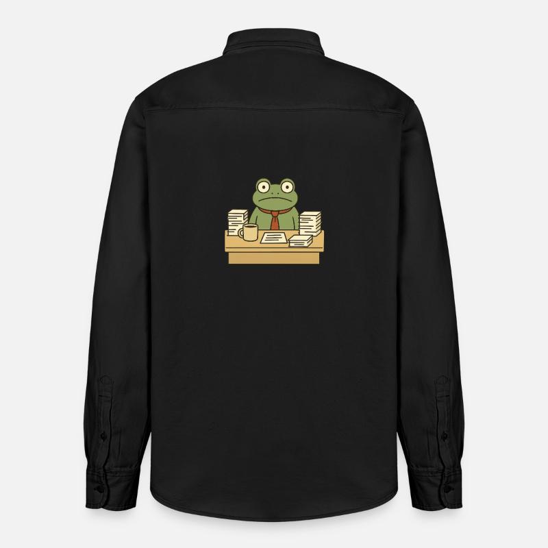 Grenouille d’affaires - Chemise unisexe coupe décontractée bio Stanley/Stella - noir délavé