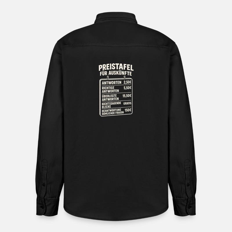 Liste de prix pour information - Chemise unisexe coupe décontractée bio Stanley/Stella - noir délavé