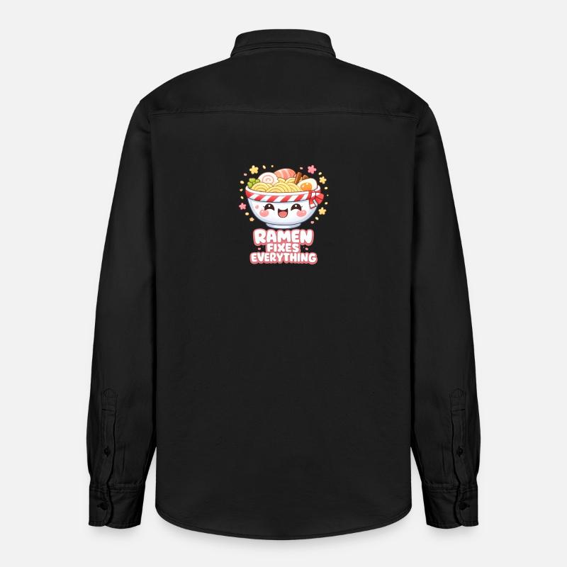 Ramen fixes everything - Relaxed Fit Unisex Organic Hemd von Stanley/Stella - washed Black