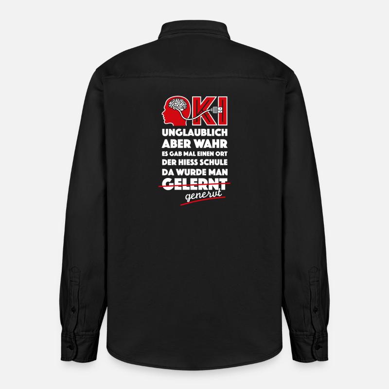 KI, ChatGPT, Schule nervt - Relaxed Fit Unisex Organic Hemd von Stanley/Stella - washed Black