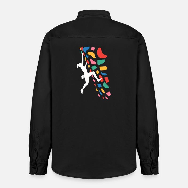 Boulder-Kletterer Bunte Griffe - Relaxed Fit Unisex Organic Hemd von Stanley/Stella - washed Black
