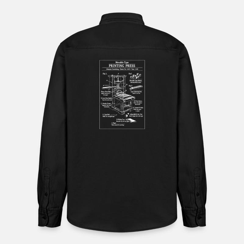 Plan d’impression classique - Chemise unisexe coupe décontractée bio Stanley/Stella - noir délavé