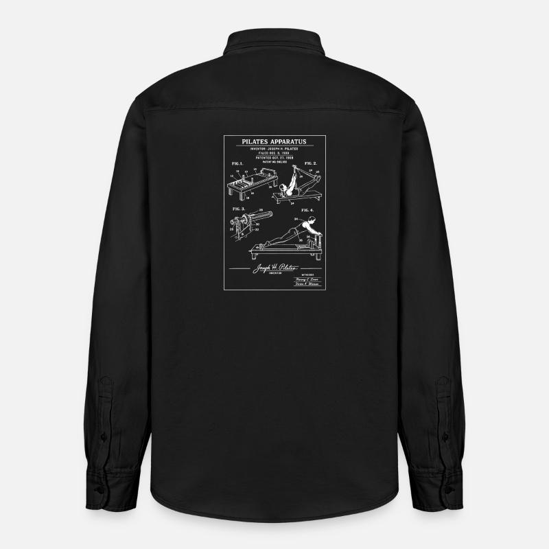 Pilates-Geräte-Bauplan - Relaxed Fit Unisex Organic Hemd von Stanley/Stella - washed Black