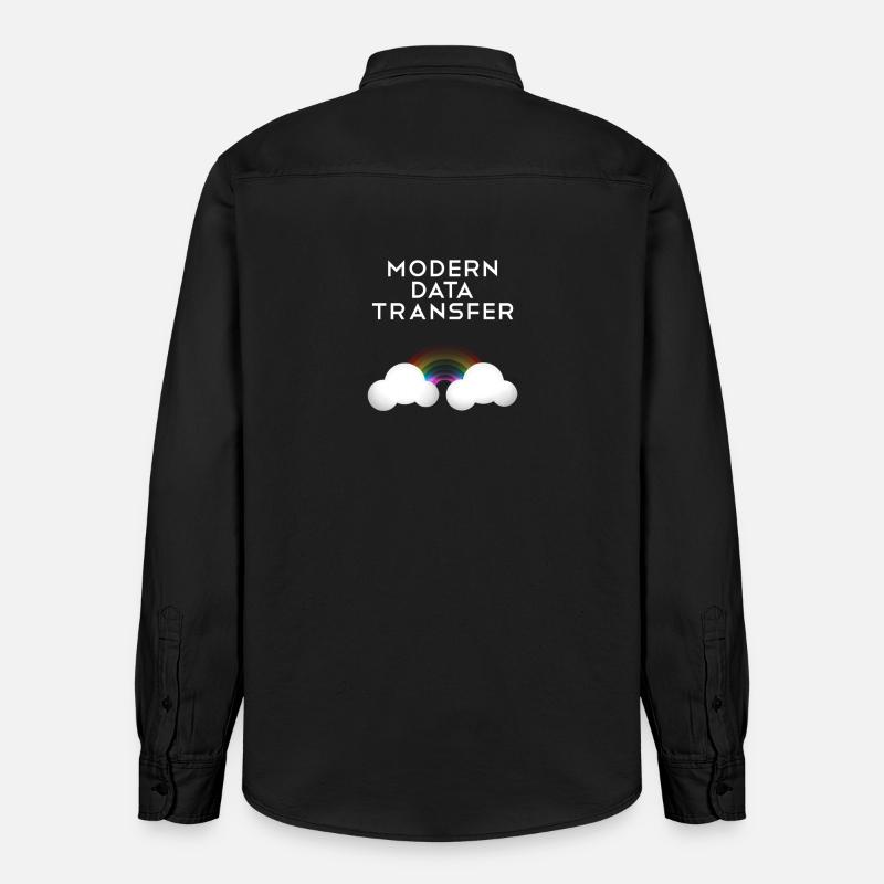 Moderne Datentransfer Wolken Informatiker Geschenk - Relaxed Fit Unisex Organic Hemd von Stanley/Stella - washed Black
