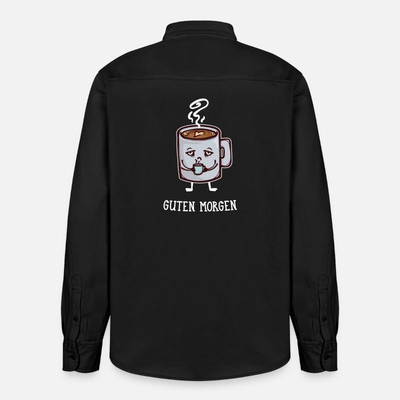 Frühstück Kaffee Koffein Statement Kaffeetrinker - Relaxed Fit Unisex Organic Hemd von Stanley/Stella - washed Black
