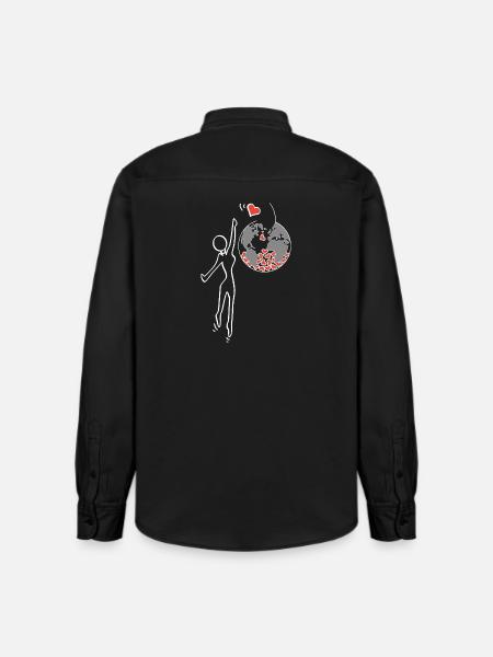 Give love - Relaxed Fit Unisex Organic Shirt by Stanley/Stella - washed black