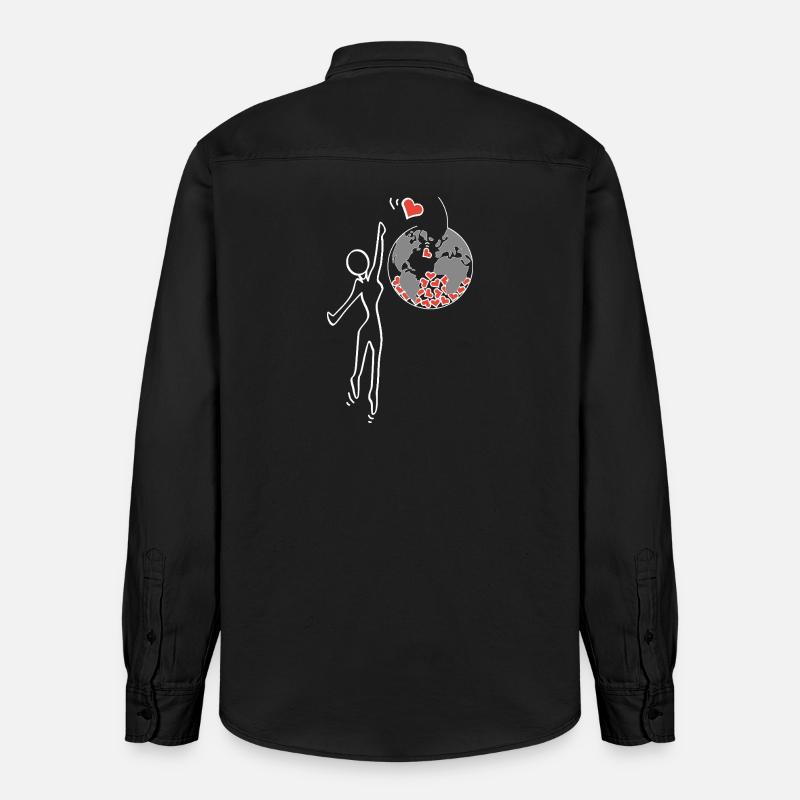 Gib Liebe - Relaxed Fit Unisex Organic Hemd von Stanley/Stella - washed Black