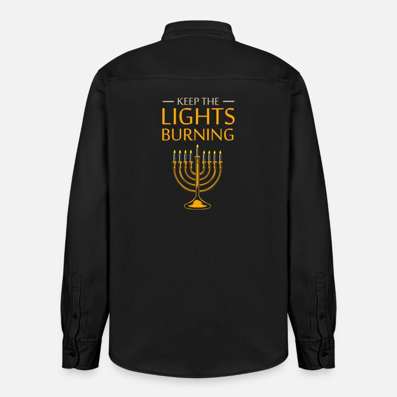 Hanoukka Hanoukka Hanoucca - Chemise unisexe coupe décontractée bio Stanley/Stella - noir délavé