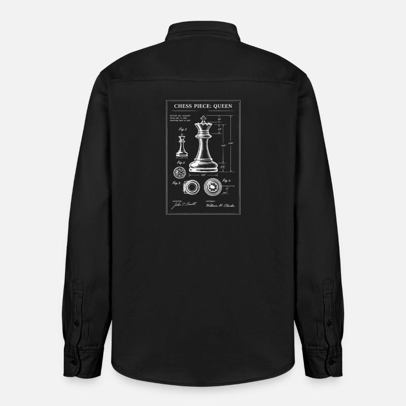 Plan d’échecs de la Dame - Chemise unisexe coupe décontractée bio Stanley/Stella - noir délavé