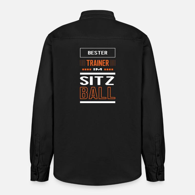 Bester Sitzball Trainer Sitzballtrainer Training - Relaxed Fit Unisex Organic Hemd von Stanley/Stella - washed Black