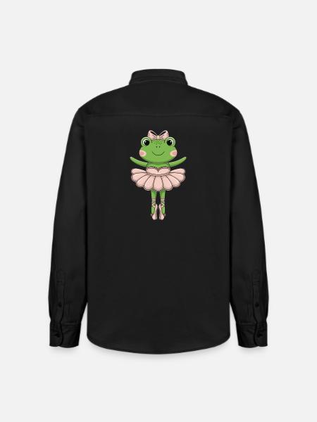 Ballet Frog in Pink Tutu - Relaxed Fit Unisex Organic Shirt by Stanley/Stella - washed black