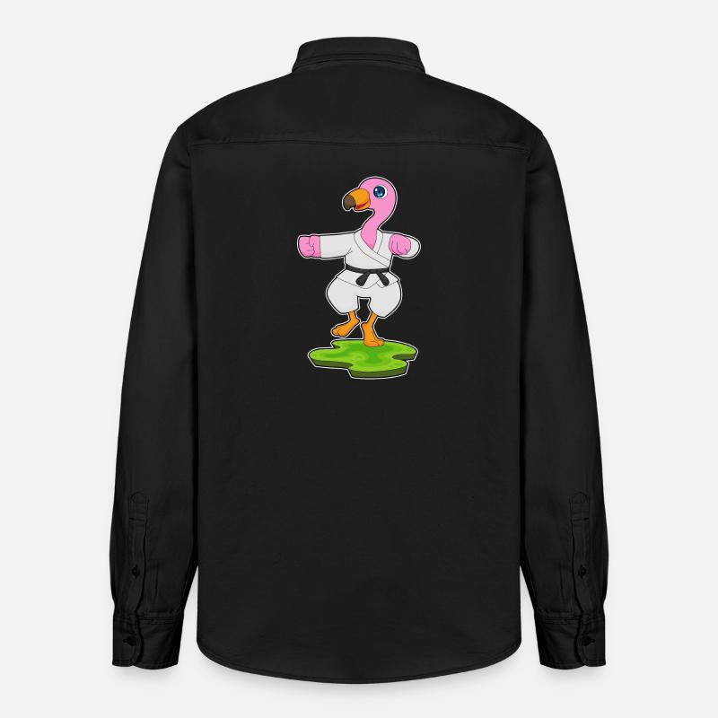 Flamingo Arts Martiaux - Chemise unisexe coupe décontractée bio Stanley/Stella - noir délavé