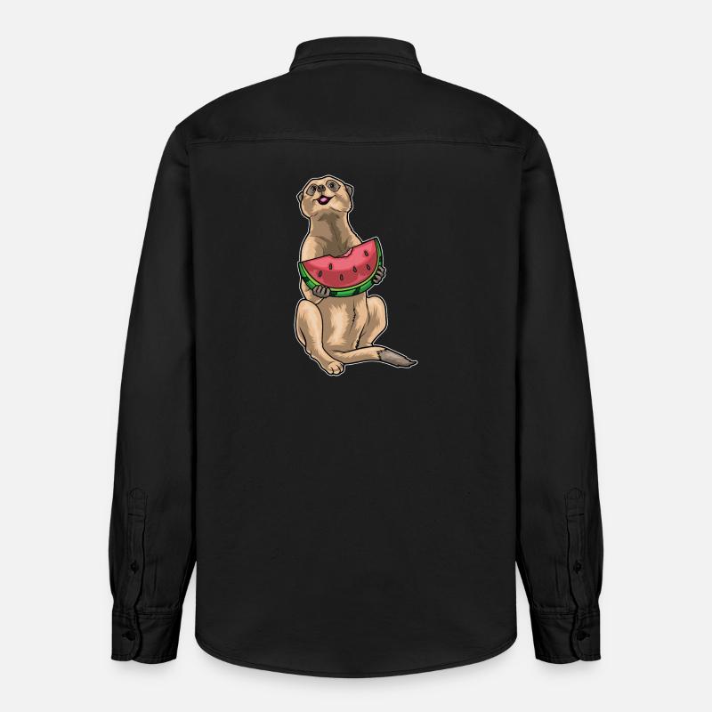 Suricate Pastèque - Chemise unisexe coupe décontractée bio Stanley/Stella - noir délavé