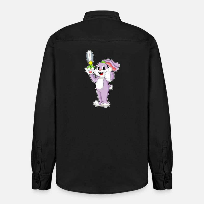 Ciseaux de coiffeur lapin - Chemise unisexe coupe décontractée bio Stanley/Stella - noir délavé