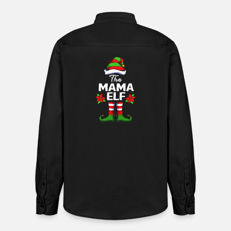 Elfe Elf Weihnachtsgeschenk Mutter Mama - Relaxed Fit Unisex Organic Hemd von Stanley/Stella - washed Black