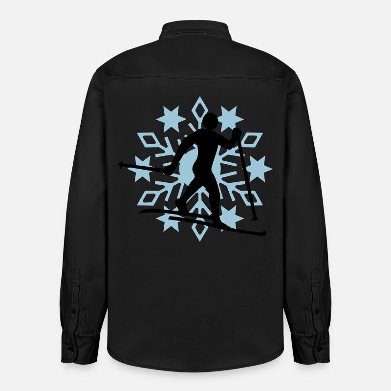 Flocon de neige ski de fond - Chemise unisexe coupe décontractée bio Stanley/Stella - noir délavé