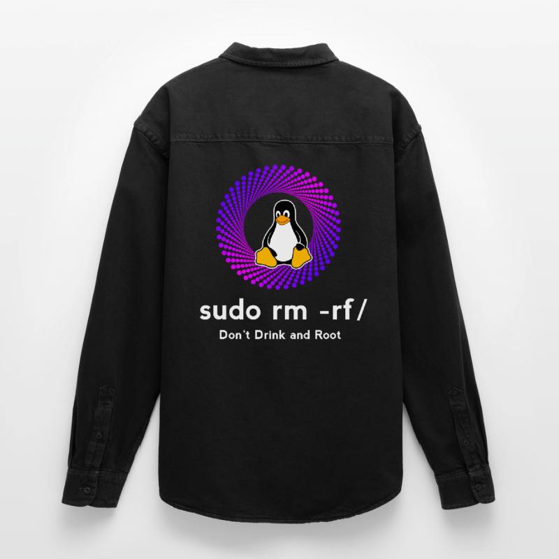 Ordinateur Sys admin Penguin Nerd pc sudo rm -rf cod Chemise unisexe coupe décontractée bio Stanley/Stella