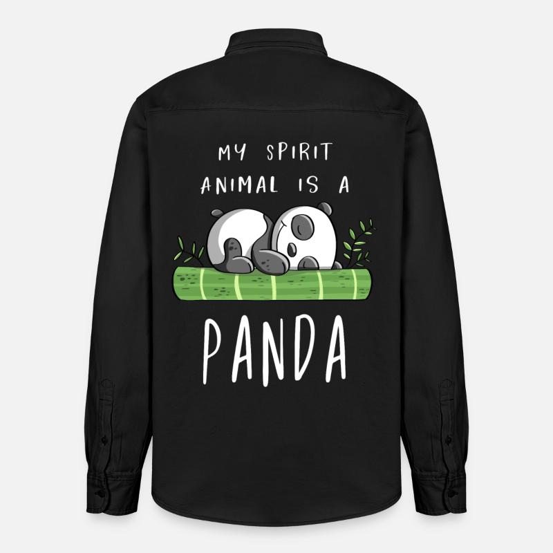 Mon esprit Animal est un panda - Panda Bear - Comic - Chemise unisexe coupe décontractée bio Stanley/Stella - noir délavé