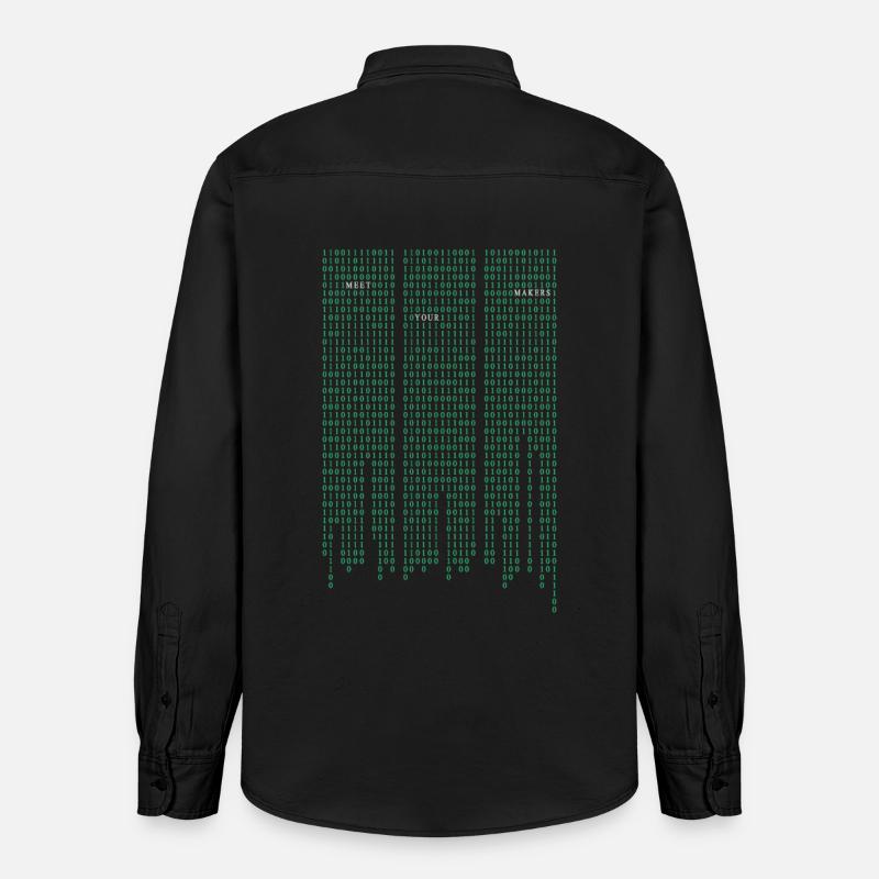 Matrix code - Relaxed Fit Unisex Organic Hemd von Stanley/Stella - washed Black