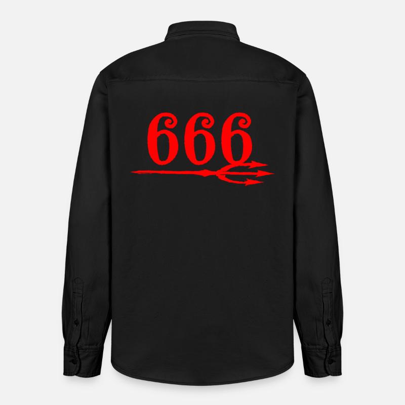 666 Devils Trident - Chemise unisexe coupe décontractée bio Stanley/Stella - noir délavé