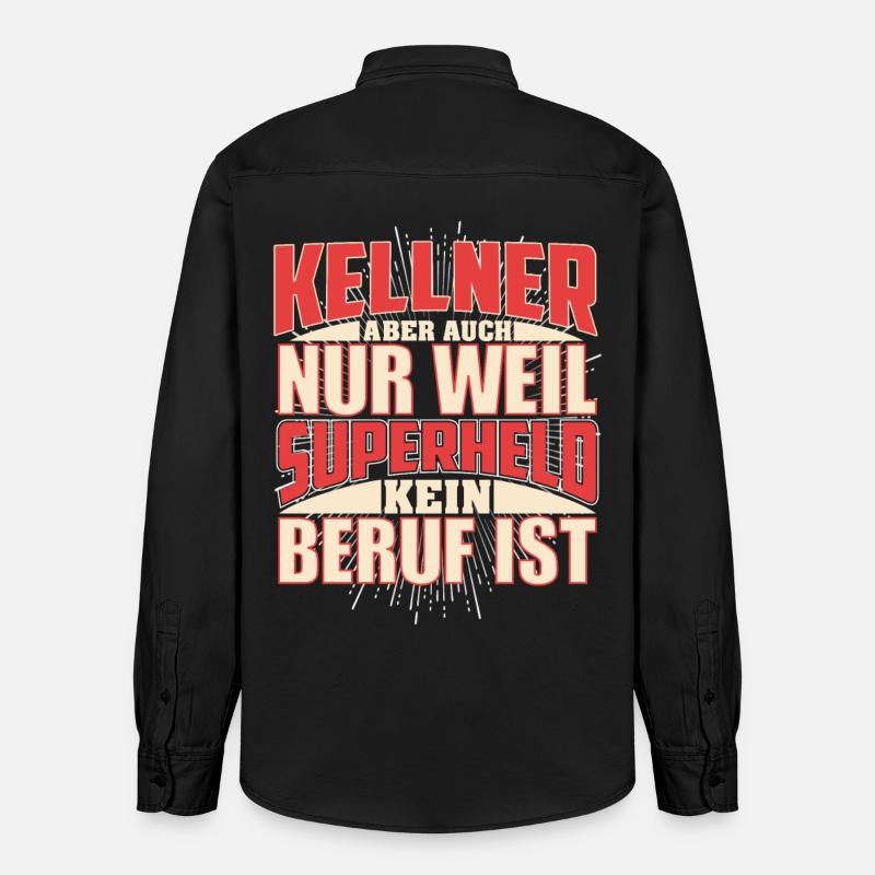 Kellner Superheld - Relaxed Fit Unisex Organic Hemd von Stanley/Stella - washed Black