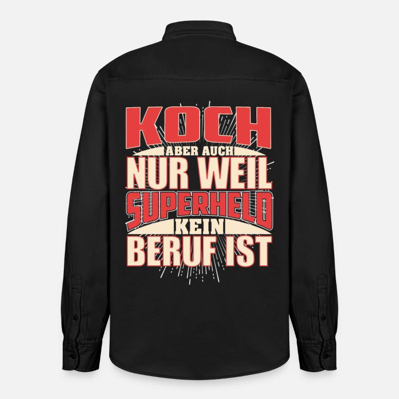 Koch Superheld - Relaxed Fit Unisex Organic Hemd von Stanley/Stella - washed Black