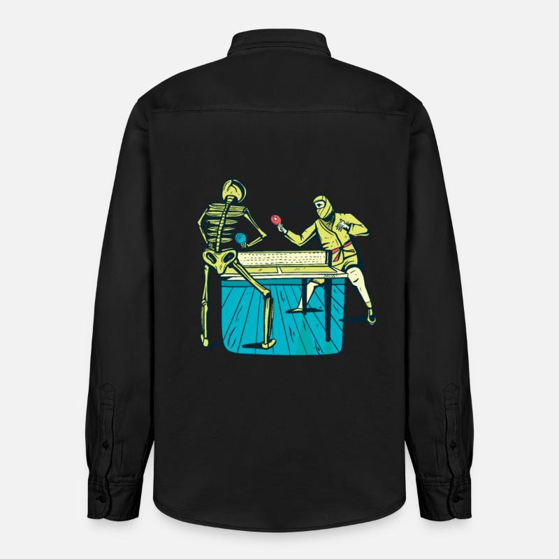 Table Tennis Skeleton Ninja - Chemise unisexe coupe décontractée bio Stanley/Stella - noir délavé