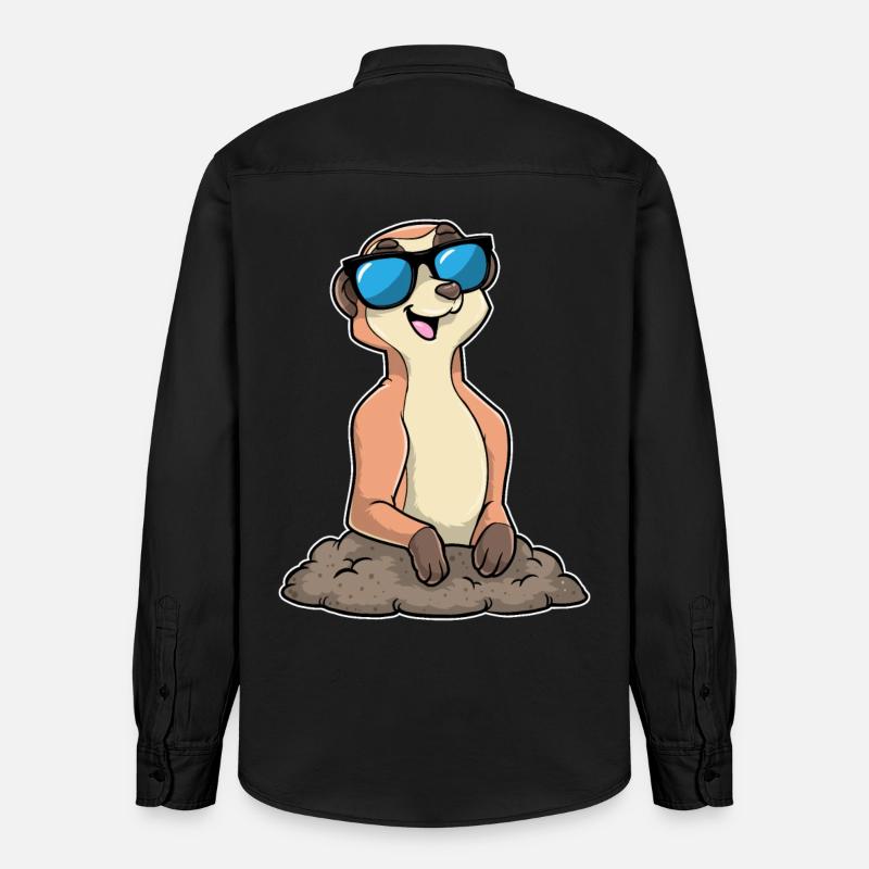 Suricate avec des lunettes - Chemise unisexe coupe décontractée bio Stanley/Stella - noir délavé