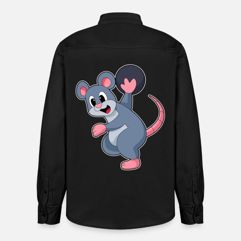 Boule de bowling rat - Chemise unisexe coupe décontractée bio Stanley/Stella - noir délavé