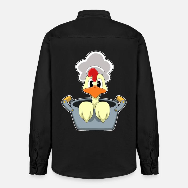 Poulet avec marmite - Chemise unisexe coupe décontractée bio Stanley/Stella - noir délavé